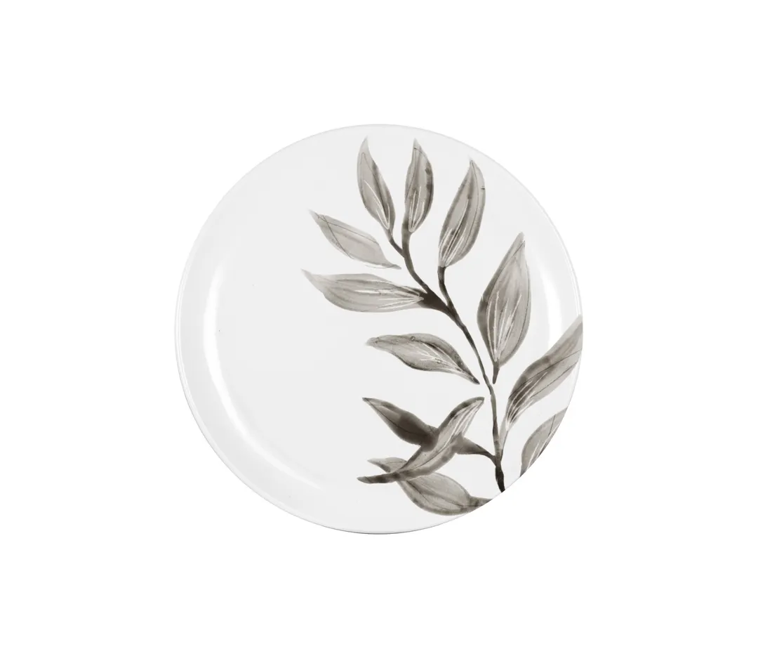 Cal-Mil 22351-7-118 - 7" Round Coupe Plate, Gloss Finish Melamine, Botanica Design, 6-7" Diameter
