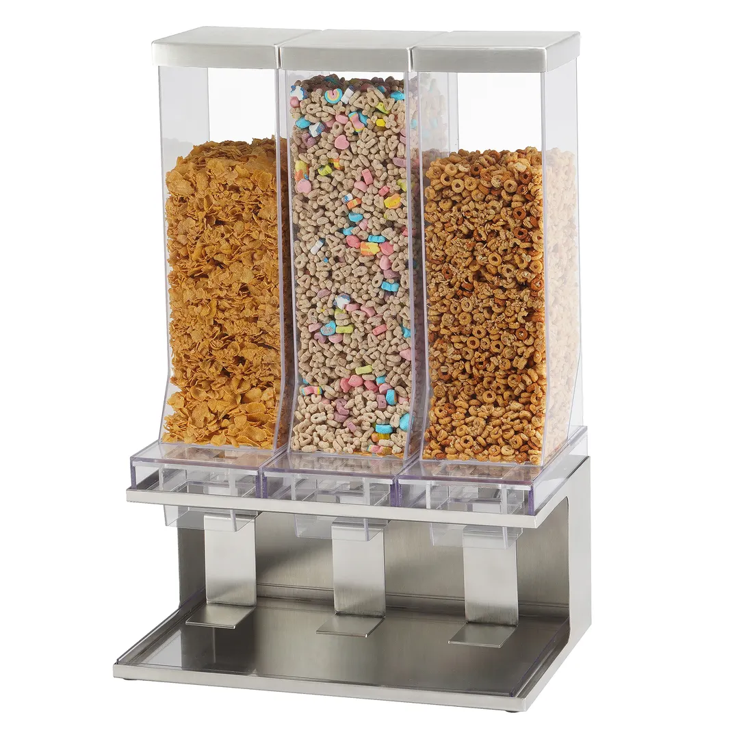 Cal-Mil 22355-3-55 Countertop Dispenser, 17½" x 12" x 24", Clear Bins, Push‑Tab & Crumb Catcher