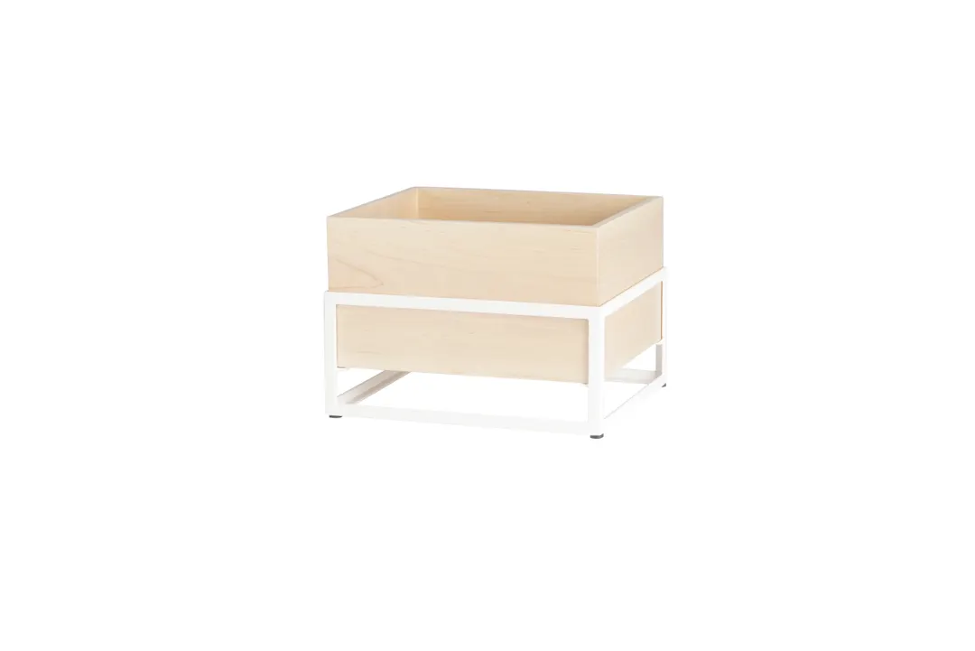 Cal-Mil 22362-10-15 Blonde Ice Tray, 12.5" x 10" x 8.75" Metal Frame, Maple Pan, Condensation Liner