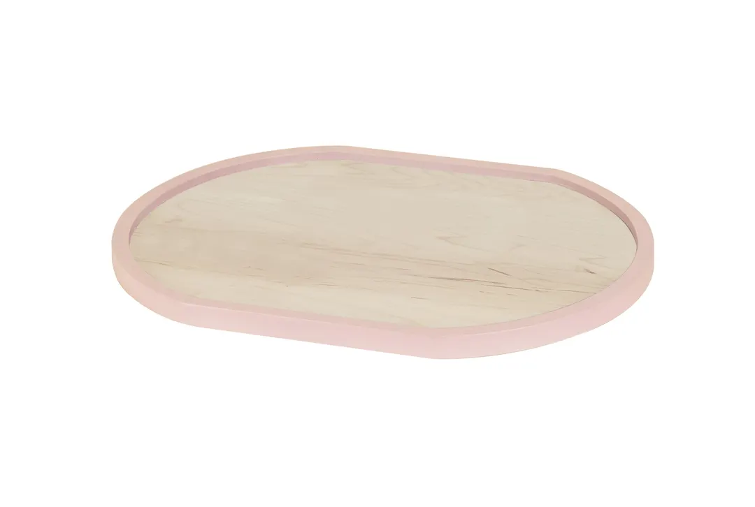Cal-Mil 22379-1622-108 Blonde Serving Tray, 16" x 22", Oval, Maple Tray with Blush Rim