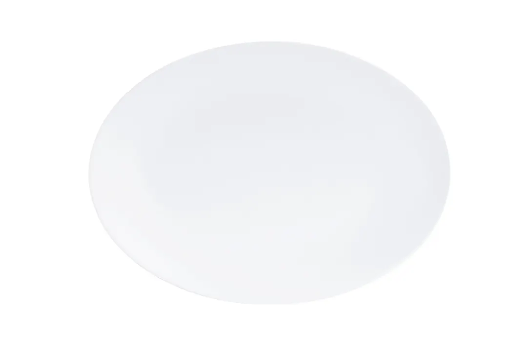 Cal-Mil 22391-11-15 Oval Melamine Plate, 10-3/4" x 7-3/4" x 1-1/4" White, Plastic Dinnerware