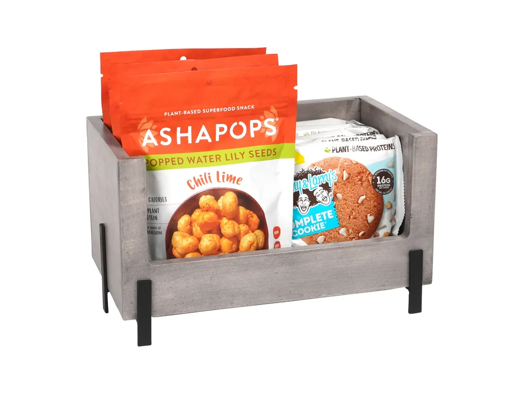 Cal-Mil 22407-1210-110 Gray-Washed Pine Wood Stacking Bin Merchandising Cart, 12"W x 10"D x 6"H