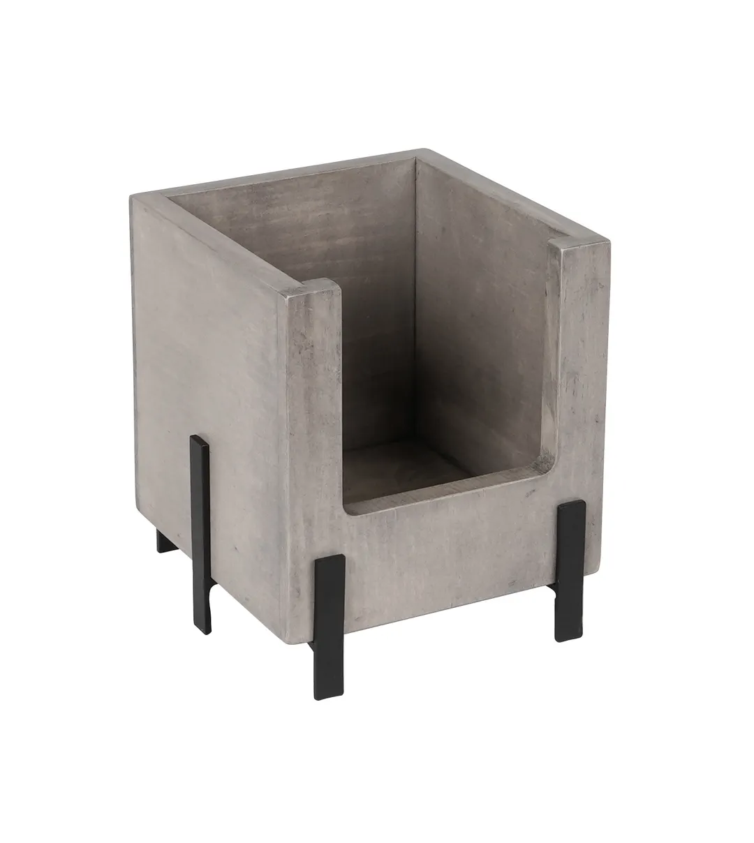 Cal-Mil 22407-6-110 Aspen Stacking Bin, 6" X 6" X 7"H, Black Metal Accents
