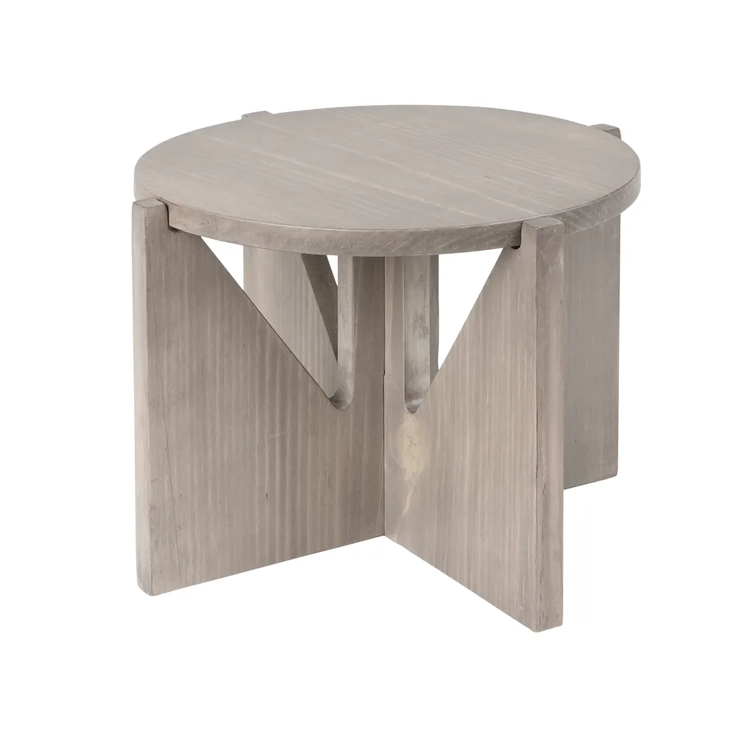 Cal-Mil 22408-5-110 Aspen Riser, 8" X 8" X 5"H, Round, Gray-Washed Pine Wood