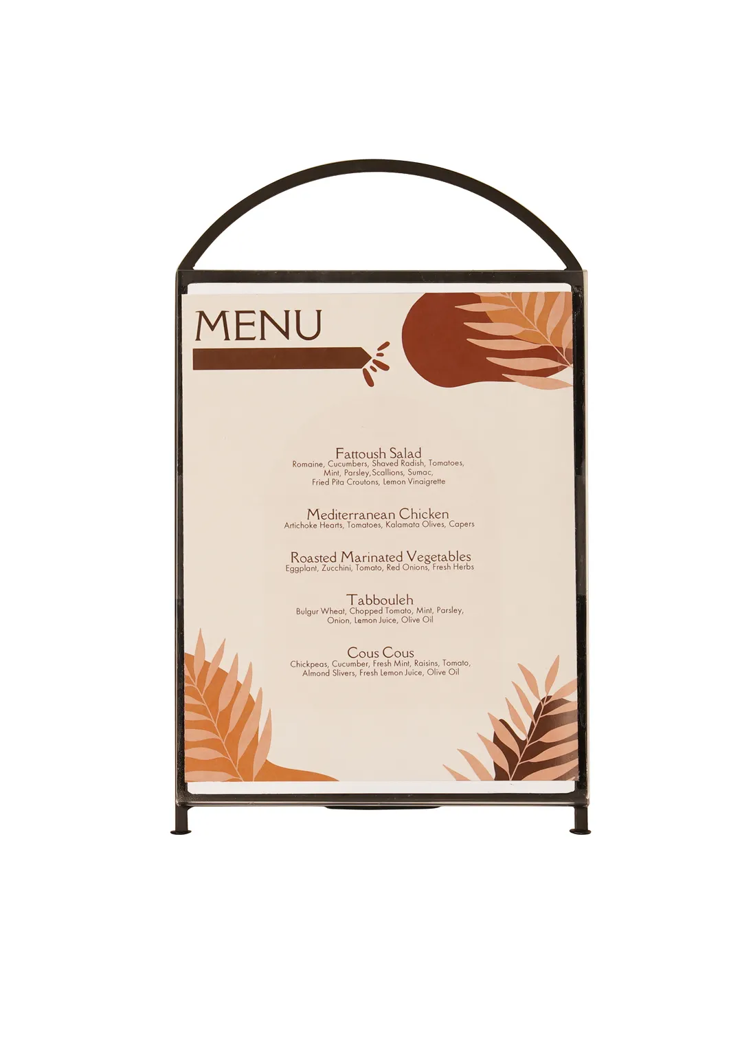 Cal-Mil 22409-811-13 Brooklyn Arched Signholder, 8.5" W x 3" D x 14" H, Black Metal Construction