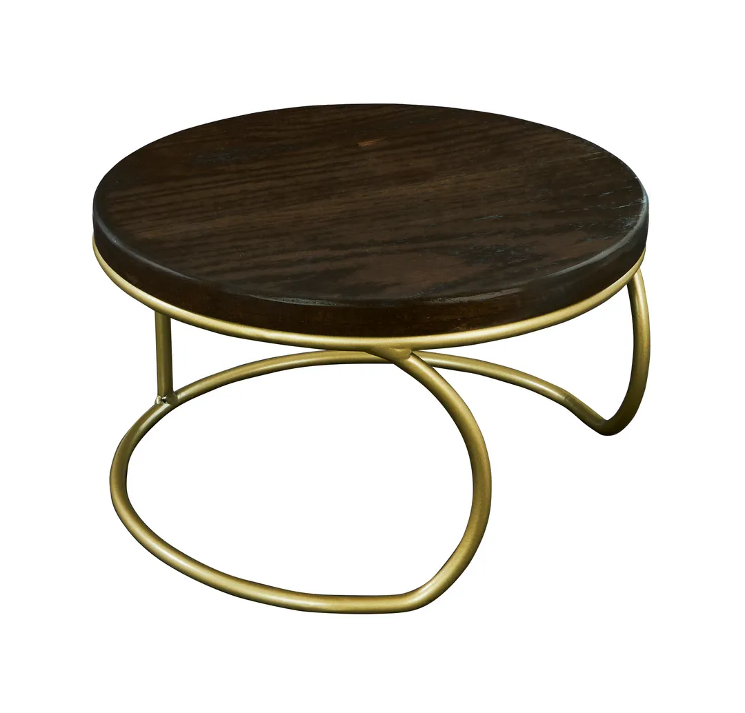 Cal-Mil 22425-6-81M Riser, 12" Sq, 10-13" Dia, 10-19" W/D, 5-8" H, Gold Base, Marble Top, 1-2 Steps