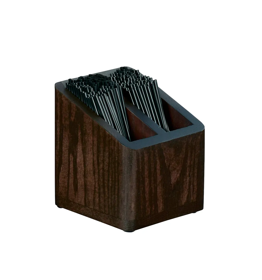 Cal-Mil 22429-112 Stir Stick Holder, Wooden Straw Dispenser, 5" x 5" x 5-1/2" H