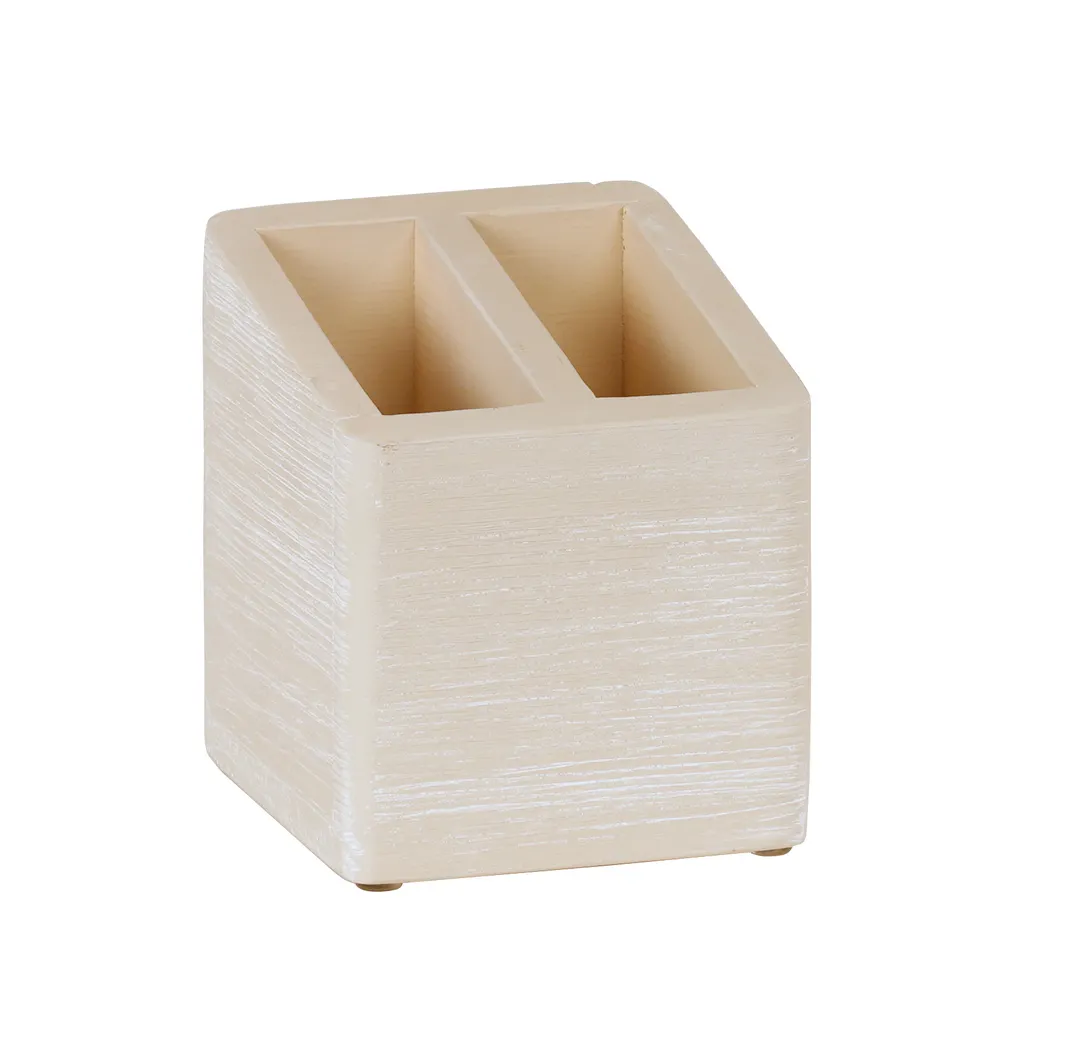 Cal-Mil 22429-113 Stir Stick Holder, 5"W x 5"D x 5-1/2"H, 2-Comp, ABS Pine, BPA-Free, Newport
