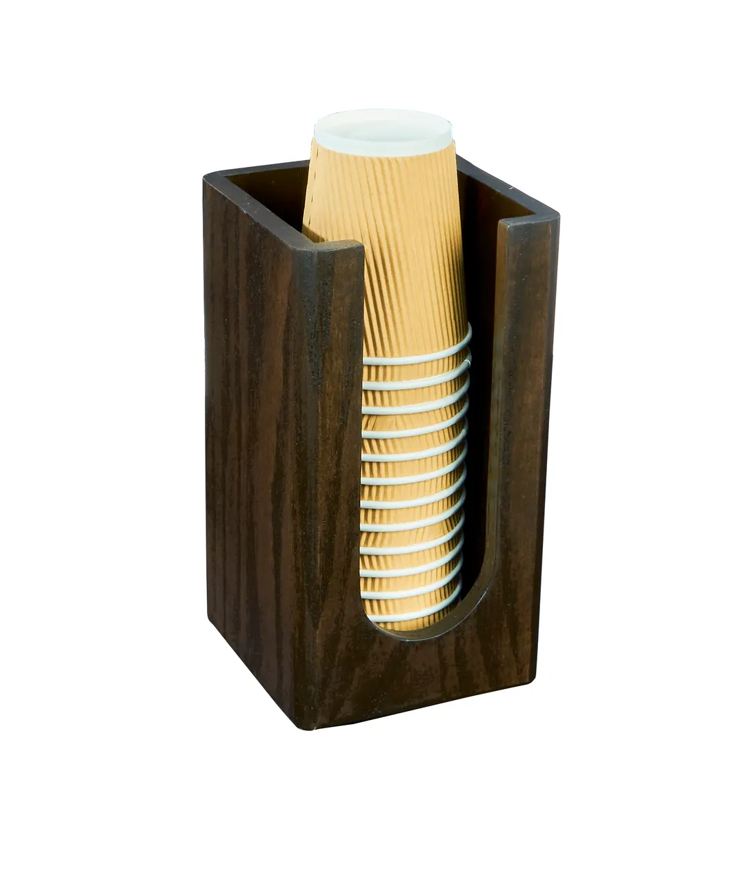 Cal-Mil 22430-112 Cup and Lid Organizer, Heritage Design, 5" x 5" x 9" H, Dark Stained Oak Wood