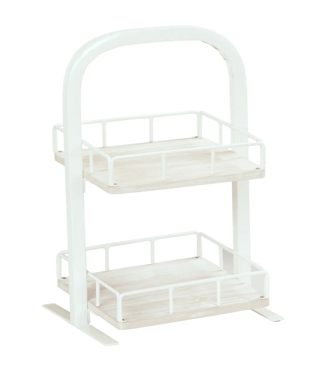 Cal-Mil 22435-2-113 Merchandising Rack, 14"W x 12"D x 21"H, 2 Levels, Adjustable Shelves, White-Washed Pine Wood, Newport