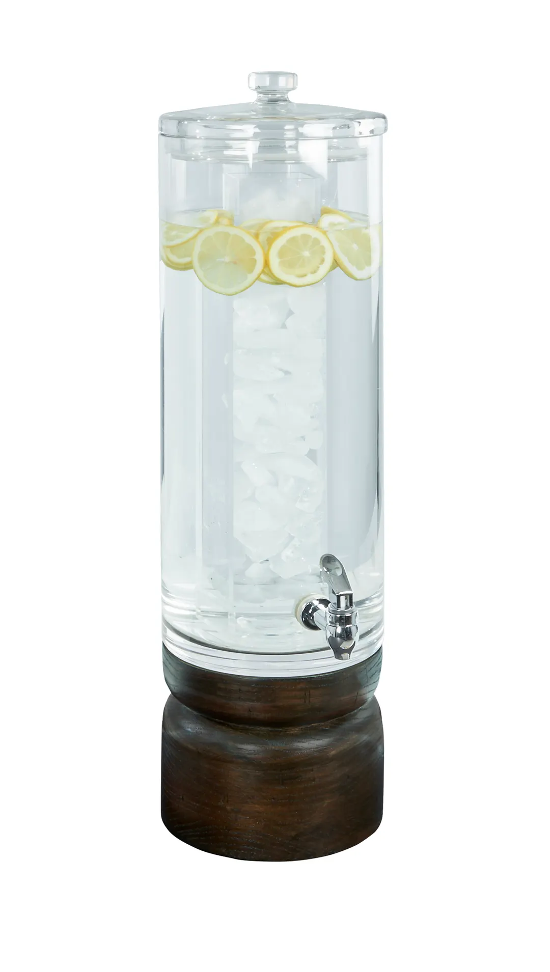 Cal-Mil 22441-3INF-112 Uninsulated Beverage Dispenser, 10" x 7½" x 29" H, Acrylic, Oak Base - Single