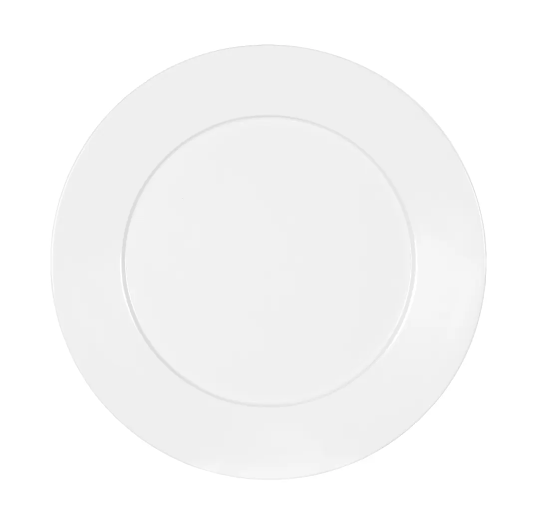 Cal-Mil 22446-7-15 7" Diameter x 3/4" Round White Melamine Plate, Medium Rim, Dinnerware