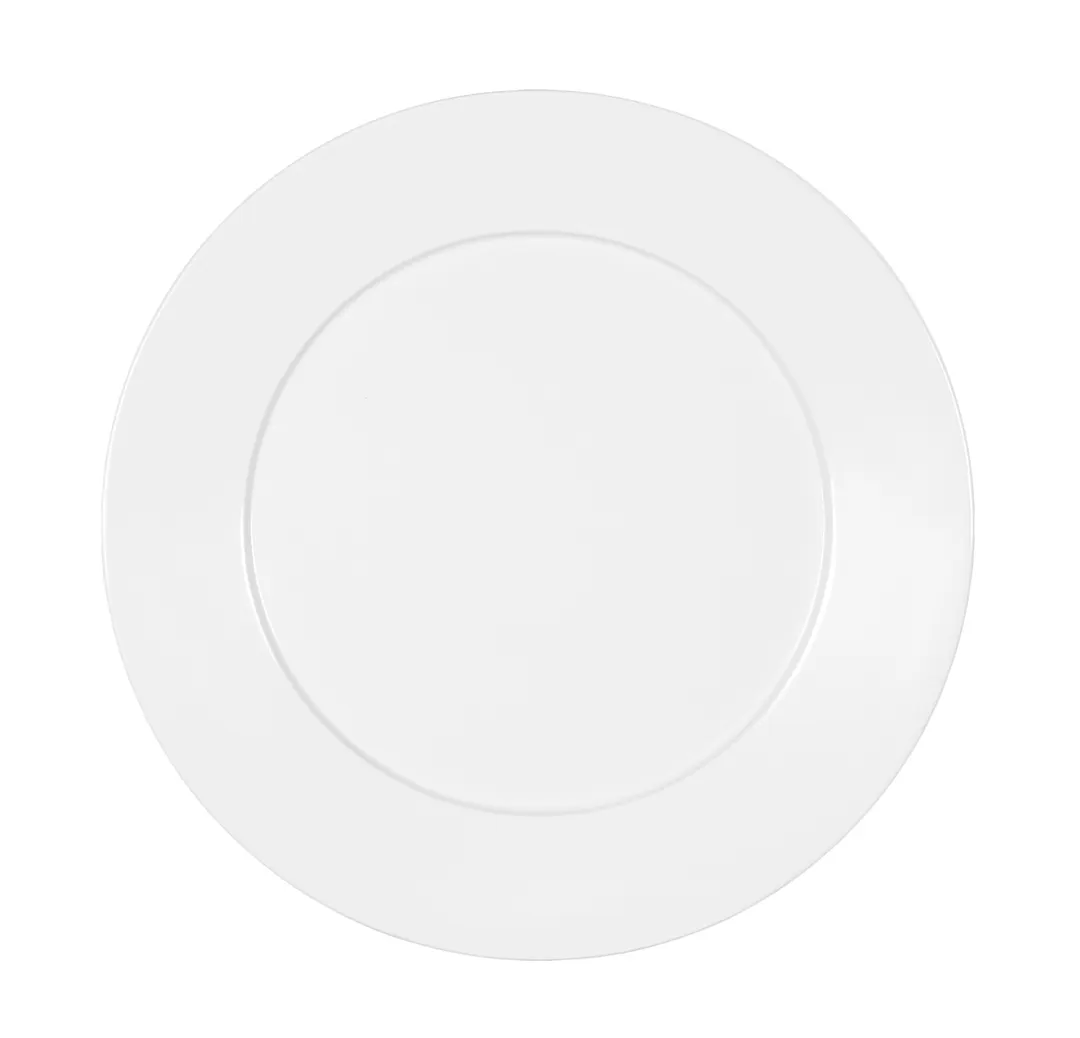 Cal-Mil 22446-9-15 Classic 9" Round Melamine Plate, White, 9" Diameter x 3/4" Height, Medium Rim