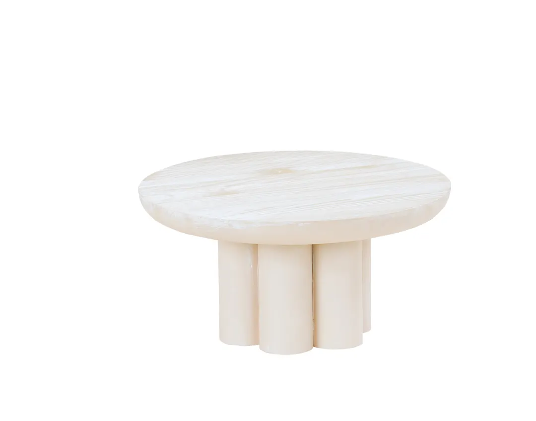 Cal-Mil 22453-6-113 Pedestal Riser, 12"Dia. X 6"H, Round, White-Washed Pine Wood