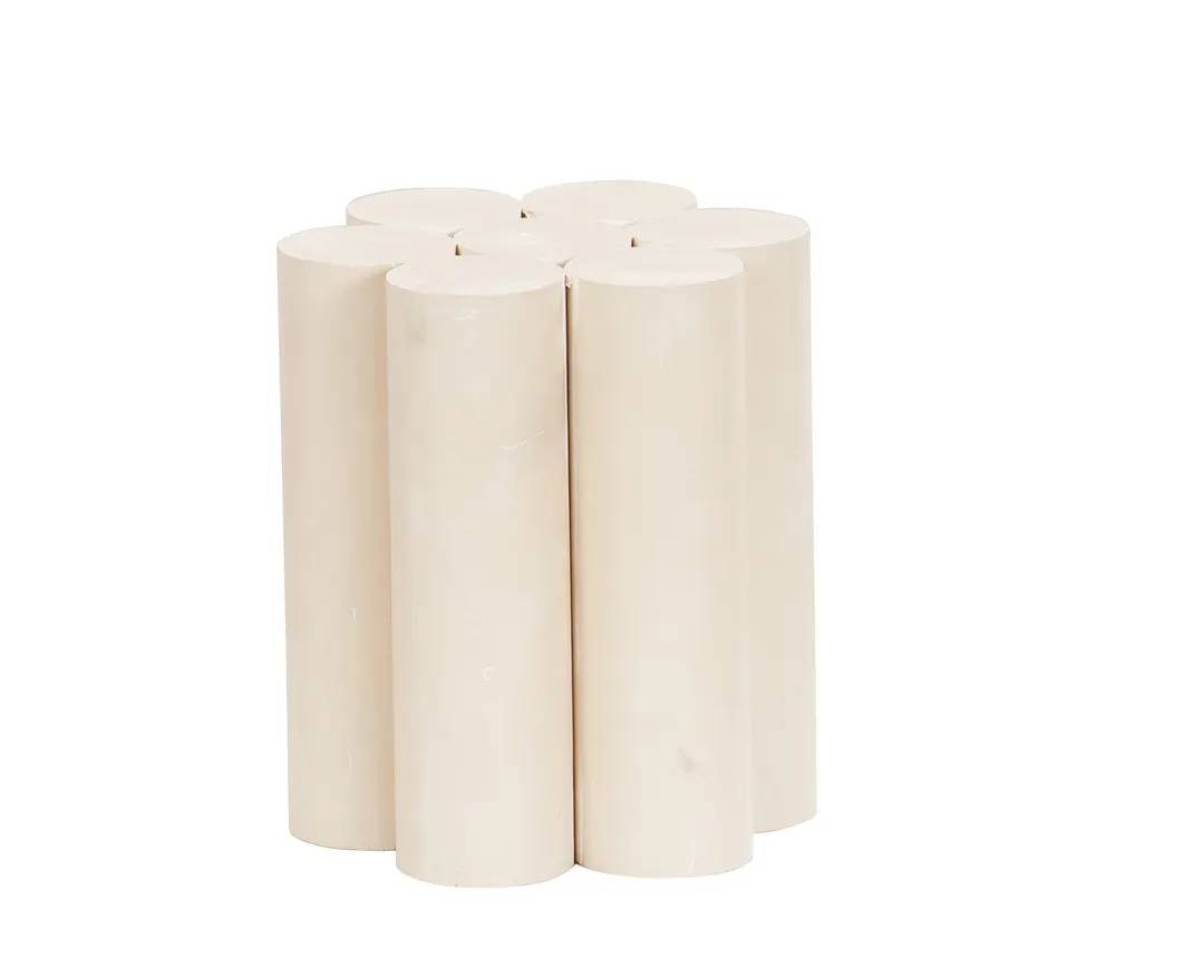Cal-Mil 22453-7BASE Riser Base, 6" Dia x 7" H, Round White‑Washed Pine Wood