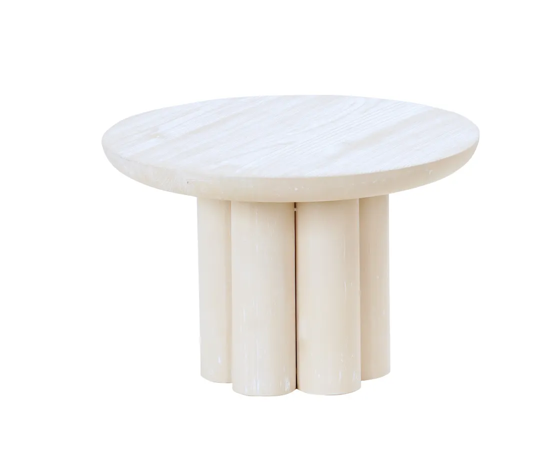 Cal-Mil 22453-8-113 Pedestal Riser, 12"Dia. X 8"H, Round, White-Washed Pine Wood