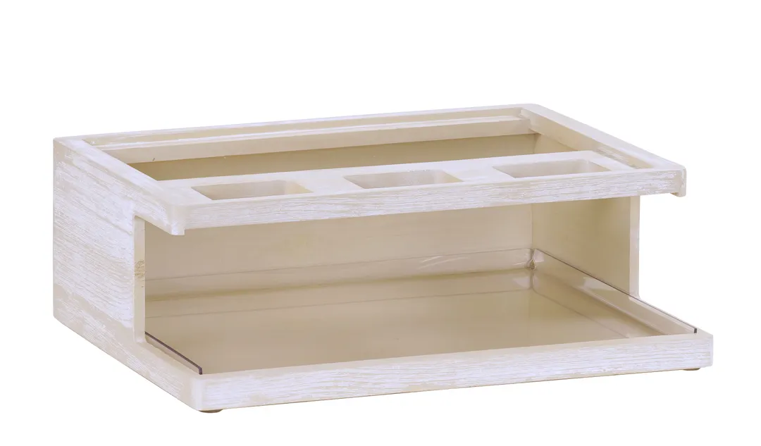 Cal-Mil 22457-113 Cereal Dispenser, 3-Section White-Washed Base, 18"W x 14½"D x 24"H, 375 Cu In Each
