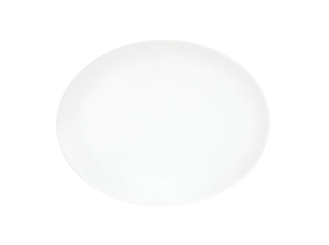 Cal-Mil 22458-1114-15 Oval Platter, 11"W X 14"D X 3/4"H, Shallow Coupe, White