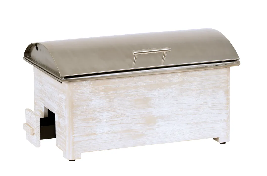 Cal-Mil 22505-113 Chafer Dish, 22"W x 14"D x 13.5"H, Holds 5 Fuel Cans, Steel Lift Top, Pine Wood