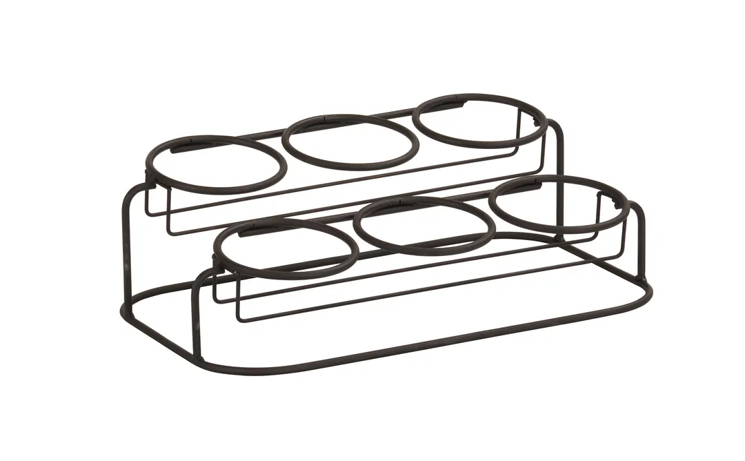 Cal-Mil 22601-16-13 6 Jar Display, 16"W X 9.25"D X 6"H (3) 16 Oz. Jars Included, Black