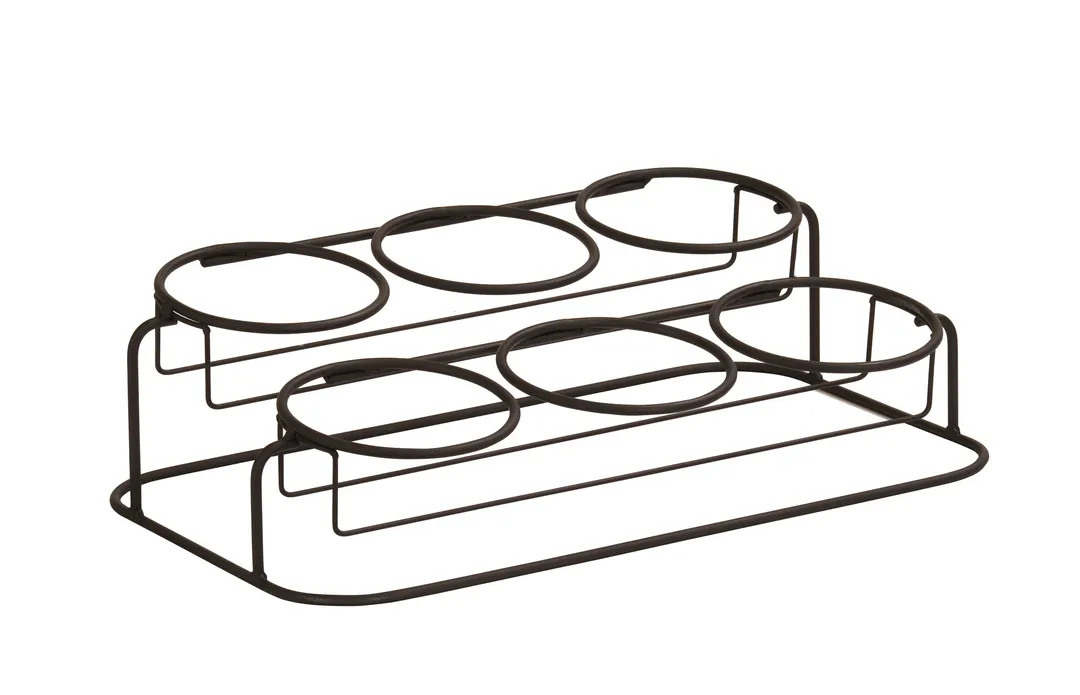 Cal-Mil 22601-32-13 6 Jar Display, 19"W X 11"D X 5.25"H (3) 32 Oz. Jars Included, Black