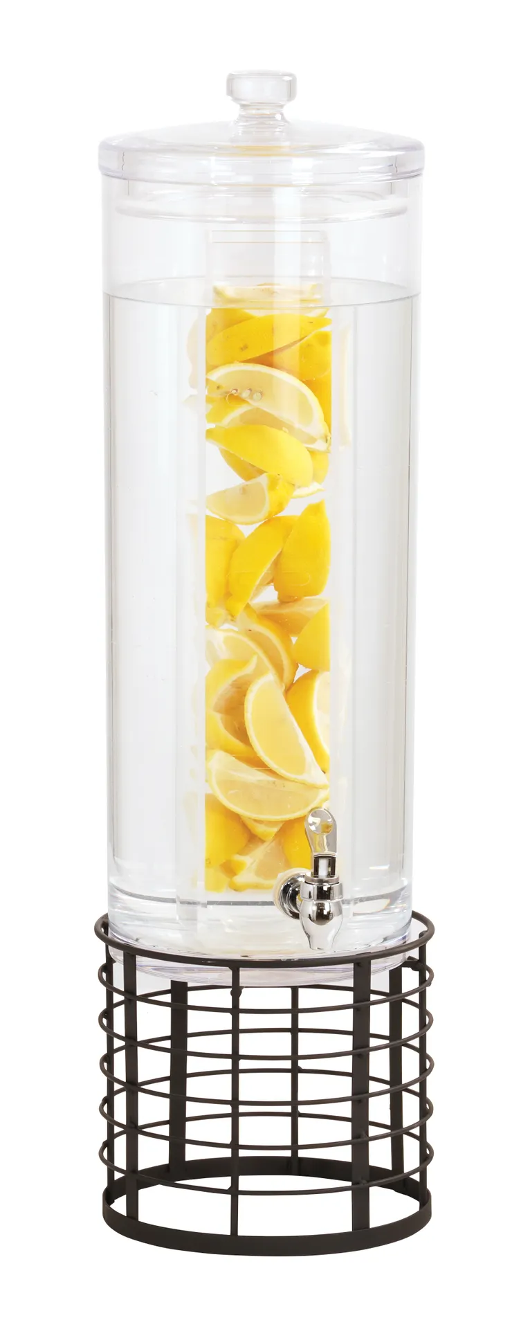 Cal-Mil 22603-3INF-13 Madison 3‑Gallon Beverage Disp, Acrylic Bowl/Steel Base, 8.5x9.75x25.75 in