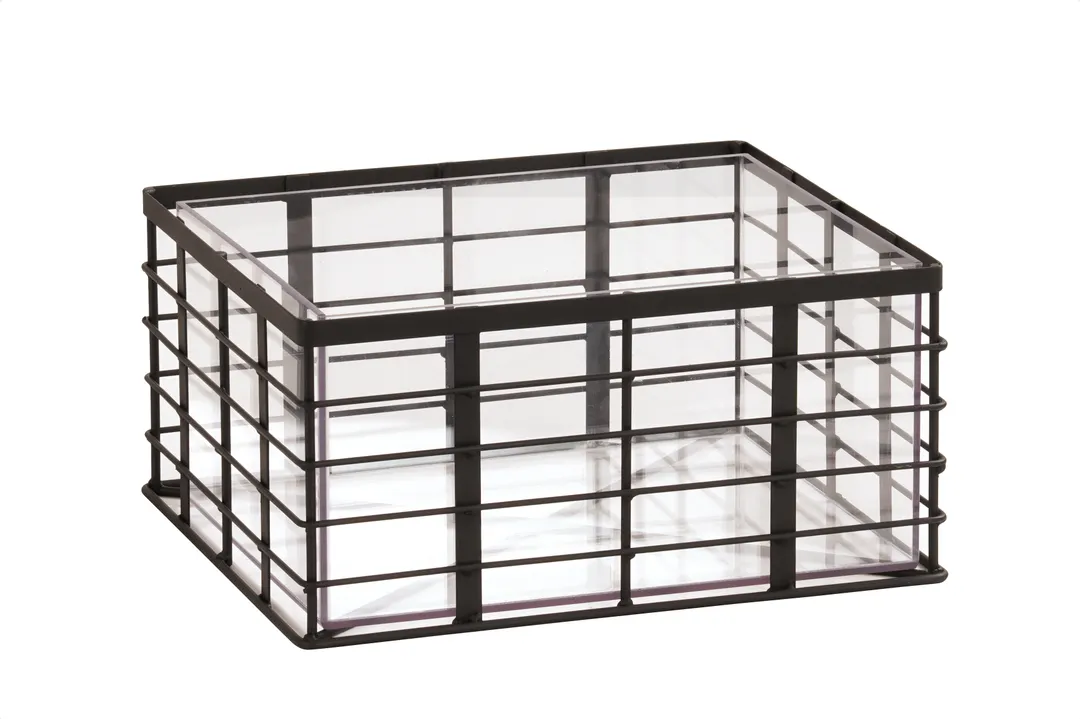 Cal-Mil 22607-10-13 Ice Bucket Madison, 10" W x 12" D x 6-1/2" H, Polycarbonate Pan, Black Wire Frame