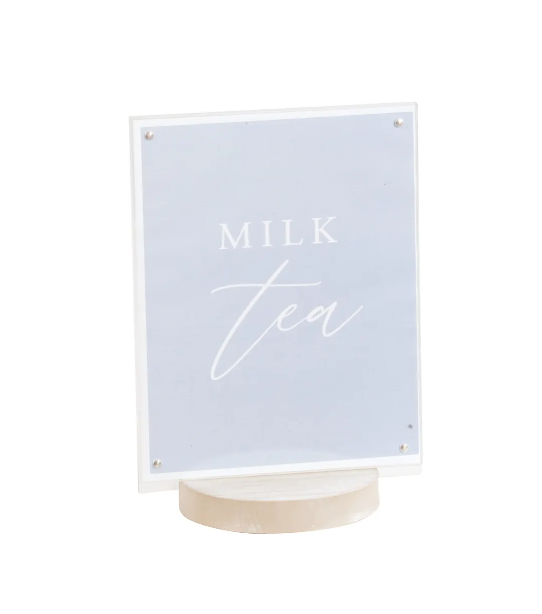 Cal-Mil 22801-811-113 Sign Holder, 8-1/2" W x 11" H, Pine Base, Magnetic Acrylic Top – Newport