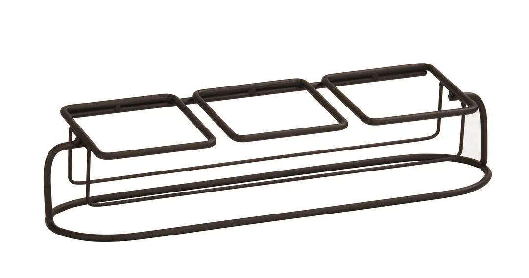 Cal-Mil 22802-3-13 3 Jar Display, 16.5"W X 10"D X 5"H (3) Square Glass Jars Included, Black Wire