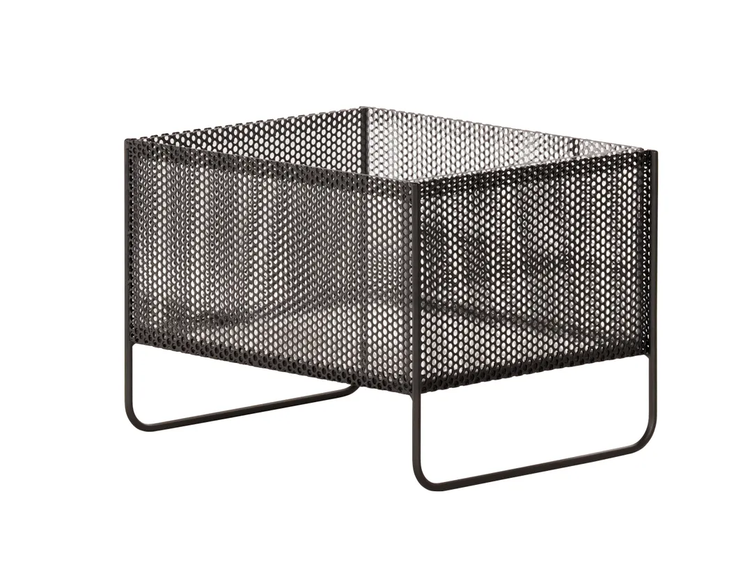 Cal-Mil 22907-10-115 Ice Bucket – 10" W x 13" D x 9.25" H with Polycarbonate Pan, Black Wire Mesh