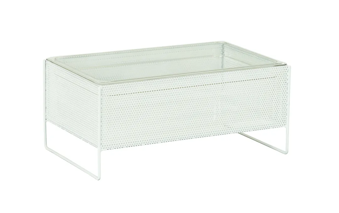 Cal-Mil 22907-12-15 Juno Ice Box, 21" W X 13" D X 9" H White Metal Tub With Water Pan And Liner