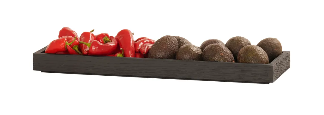 Cal-Mil 23106-2061-13 Brooklyn Tray, 20"W x 6"D x 1.5"H, Rectangular, Wood, Brown