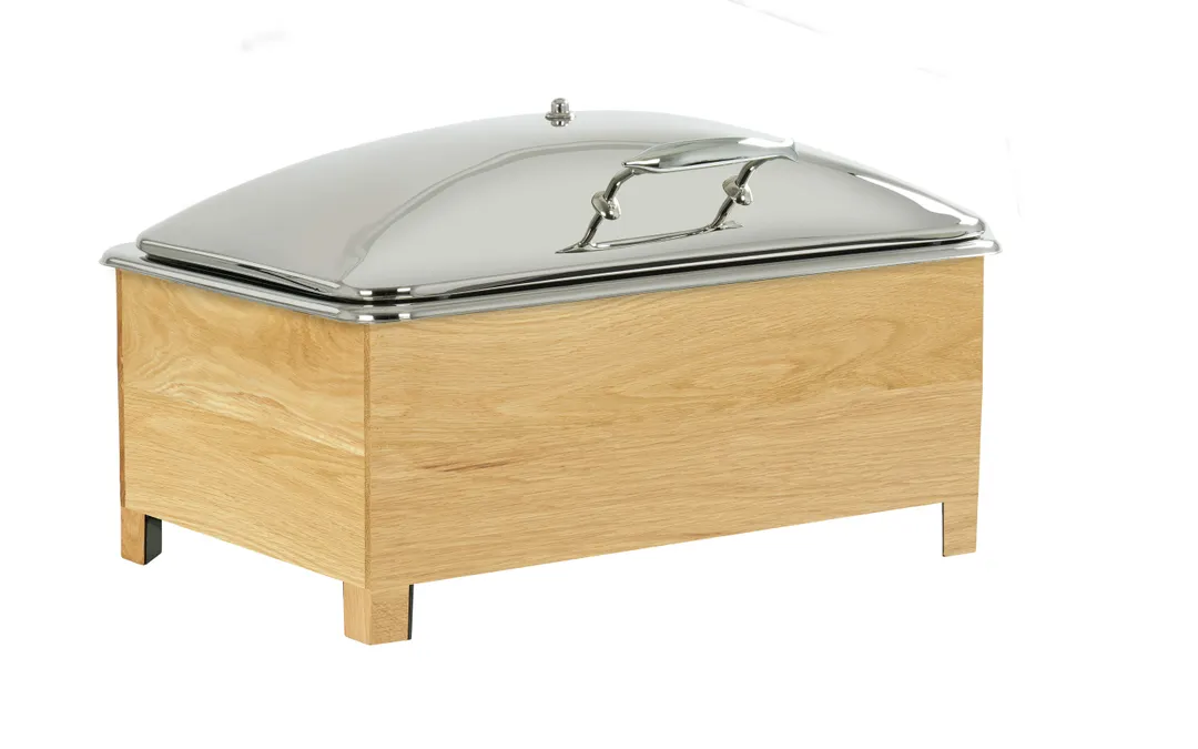 Cal-Mil 23143-21 Sydney Chafer Griddle Stand, 22" W x 14" D x 13.5" H, Oak Frame, Chafing Dish