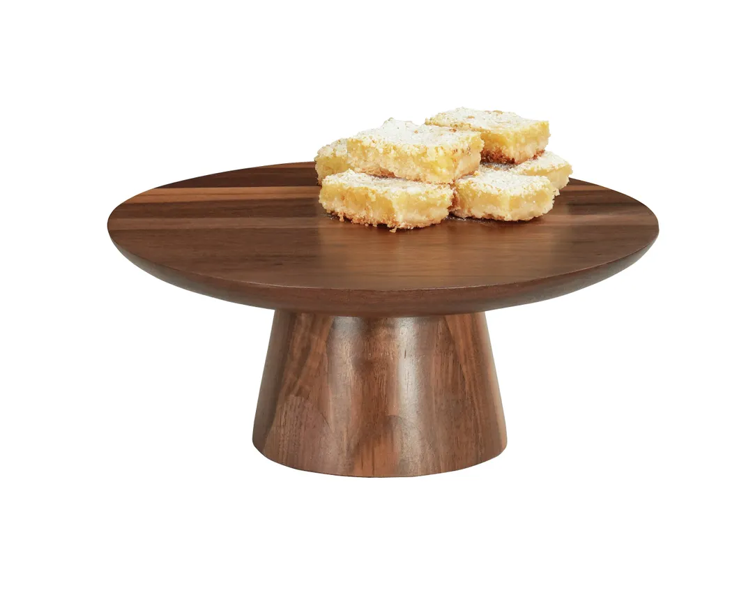 Cal-Mil 23151-125-78 Sydney Pedestal Riser, 12" Dia x 5" H, Walnut Finish, 5"-8" Adjustable Height