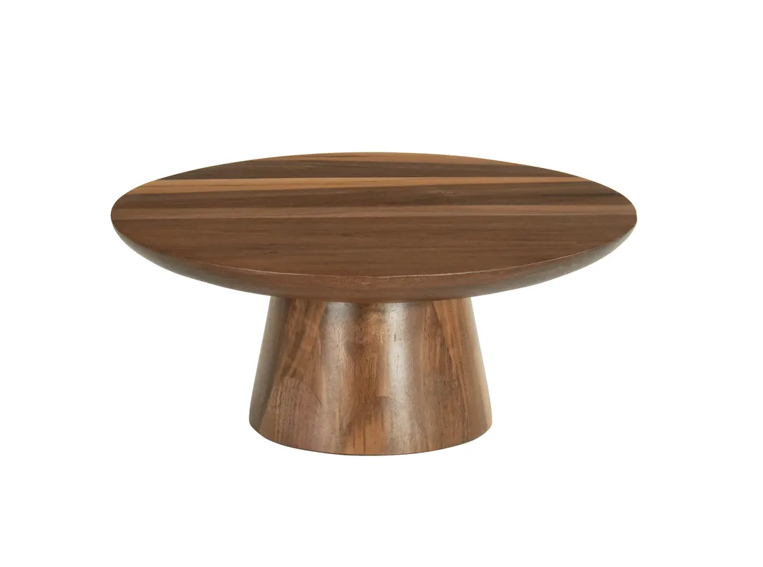 Cal-Mil 23151-125-78 Sydney Pedestal Riser, 12" Dia x 5" H, Walnut Finish, 5"-8" Adjustable Height