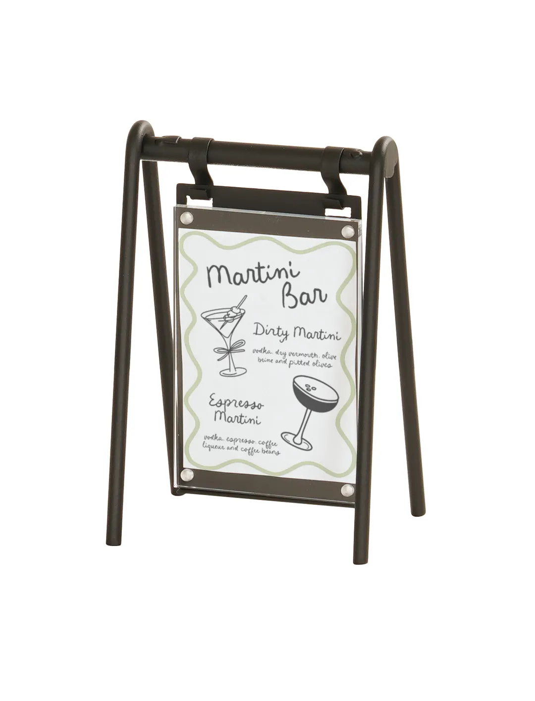 Cal-Mil 23160-47-13 Onyx Hanging Signage, 5.5"W x 3"D x 10"H, Acrylic, Black Powder-Coated Metal