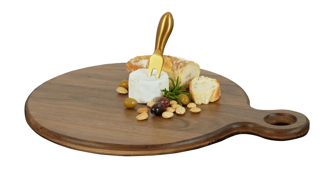 Cal-Mil 23176-14-78 Sydney Serving Board, 14"dia x .75"H, Walnut Wood