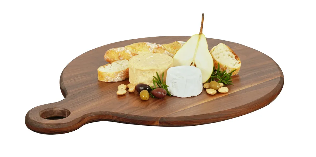 Cal-Mil 23176-16-78 Sydney Serving Board, 16"Dia X .75"H, Walnut Wood
