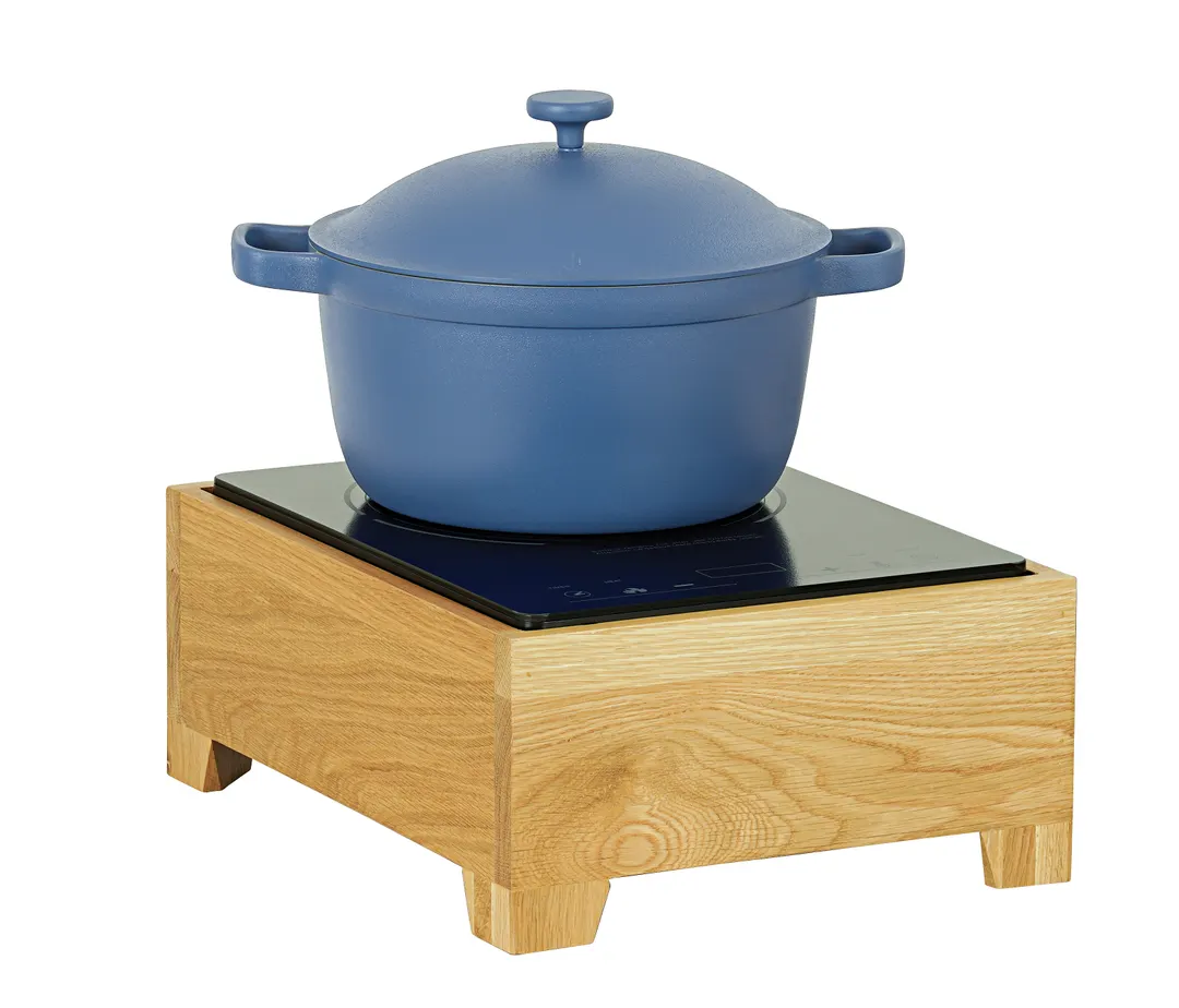 Cal-Mil 23181-21 Sydney Induction Mini Cookware, 12.75"W x 15.875"D x 7"H, 1800W 120V 15A, OakFinish