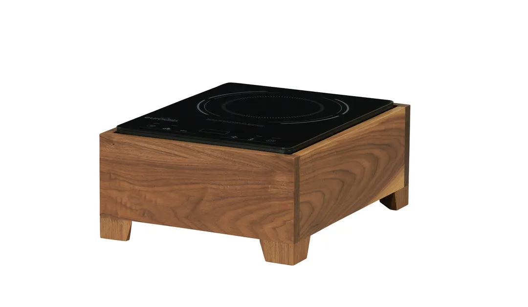 Cal-Mil 23181-78 Sydney Induction Mini Cookware, 12.75"W x 15.875"D x 7"H, 1800W 120V 15A, Walnut Finish