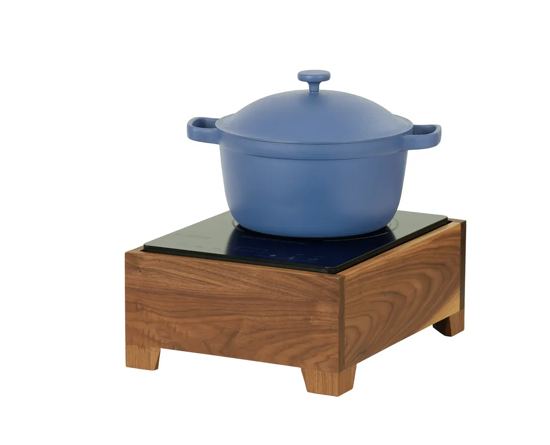Cal-Mil 23181-78 Sydney Induction Mini Cookware, 12.75"W x 15.875"D x 7"H, 1800W 120V 15A, Walnut Finish