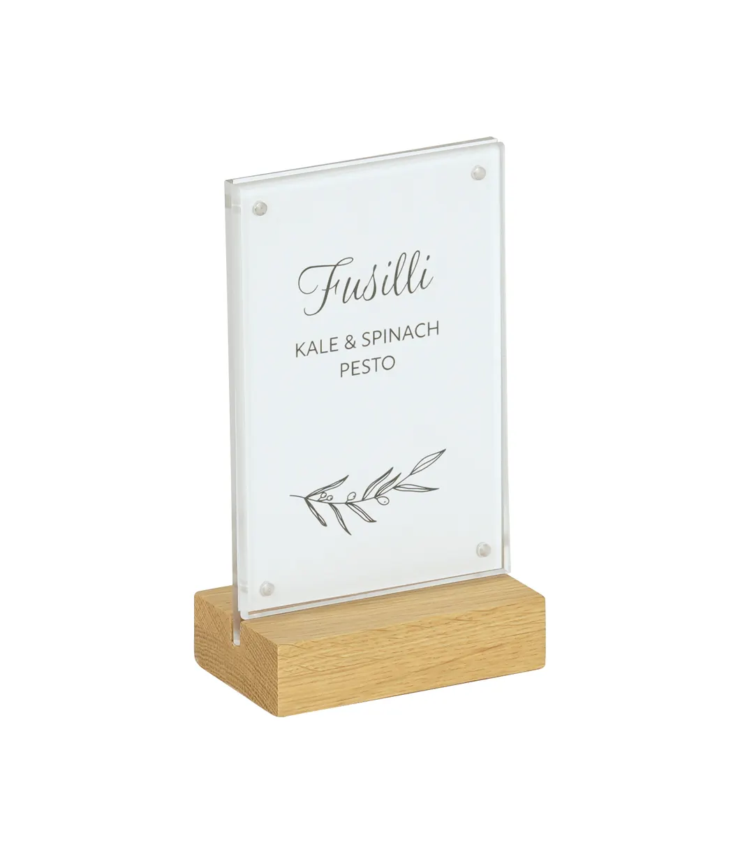 Cal-Mil 23185-46-21 Sydney Card Holder, 4"W x 2.5"D x 6.5"H, Oak Finish, Stainless Steel Base
