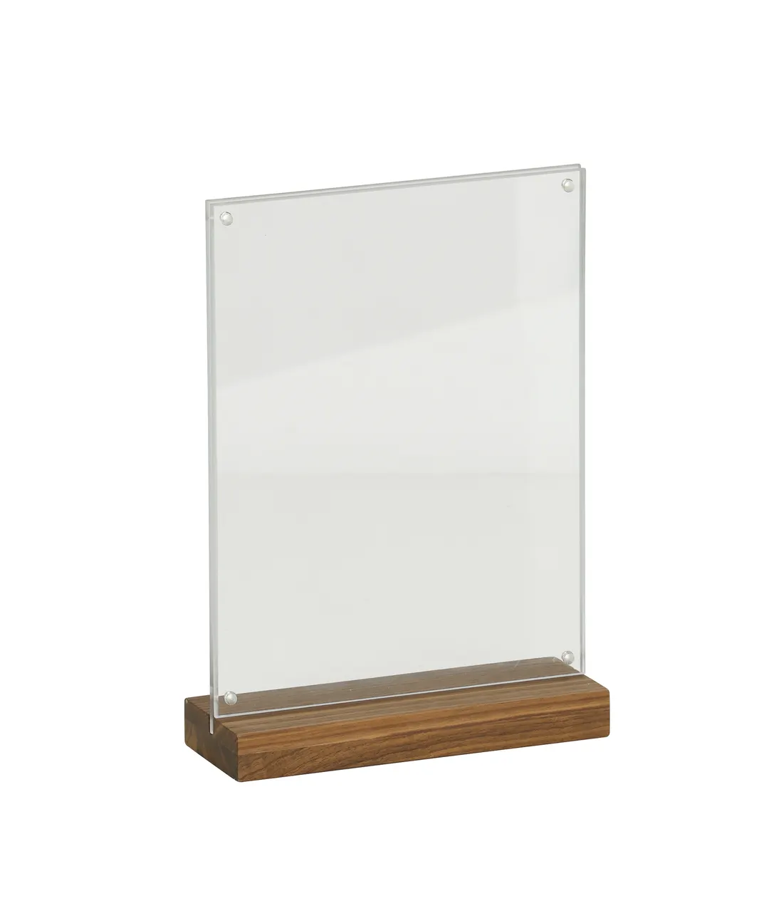 Cal-Mil 23185-811-78 Sydney Card Holder, 8.5"W x 3"D x 12.25"H, Walnut, Stainless Steel Base