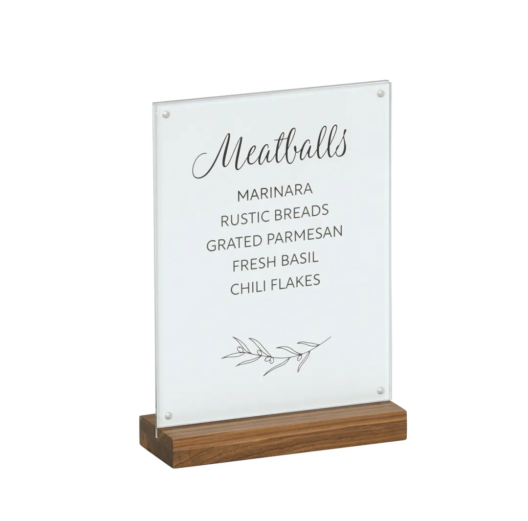 Cal-Mil 23185-811-78 Sydney Card Holder, 8.5"W x 3"D x 12.25"H, Walnut, Stainless Steel Base