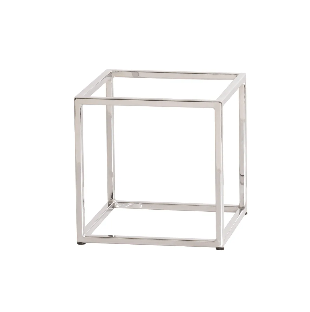 Cal-Mil 23201-10-49 Riser, 10"W X 10"D X 10"H, Cube, Chrome-Plated Metal