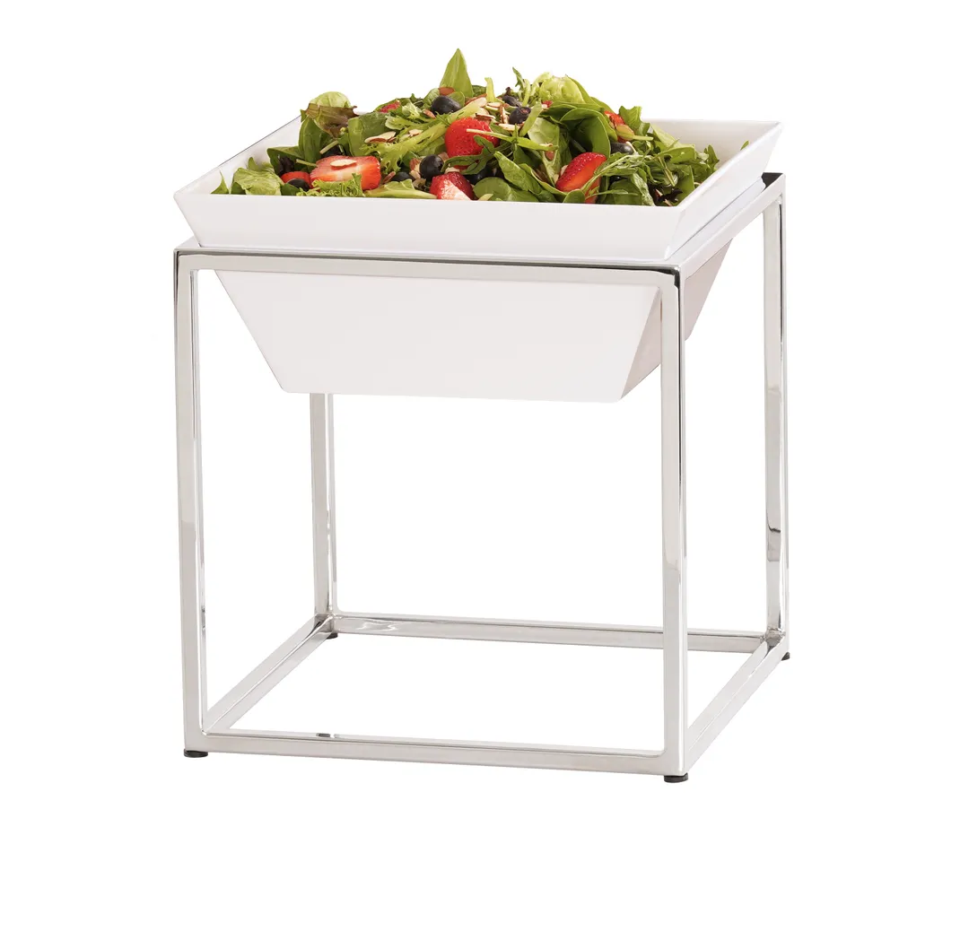 Cal-Mil 23201-12-49 Riser, 12"W X 12"D X 12"H, Cube, Chrome-Plated Metal