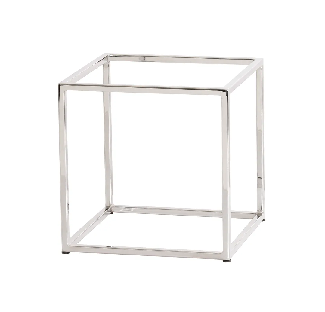Cal-Mil 23201-12-49 Riser, 12"W X 12"D X 12"H, Cube, Chrome-Plated Metal