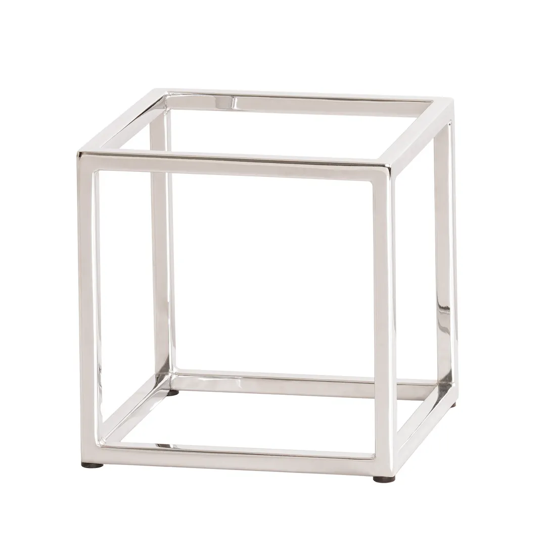 Cal-Mil 23201-8-49 Riser, 8"W X 8"D X 8"H, Cube, Chrome-Plated Metal