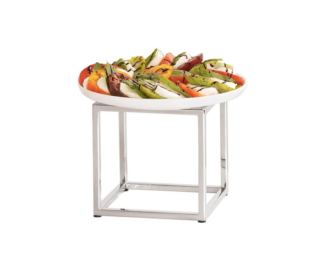 Cal-Mil 23201-8-49 Riser, 8"W X 8"D X 8"H, Cube, Chrome-Plated Metal