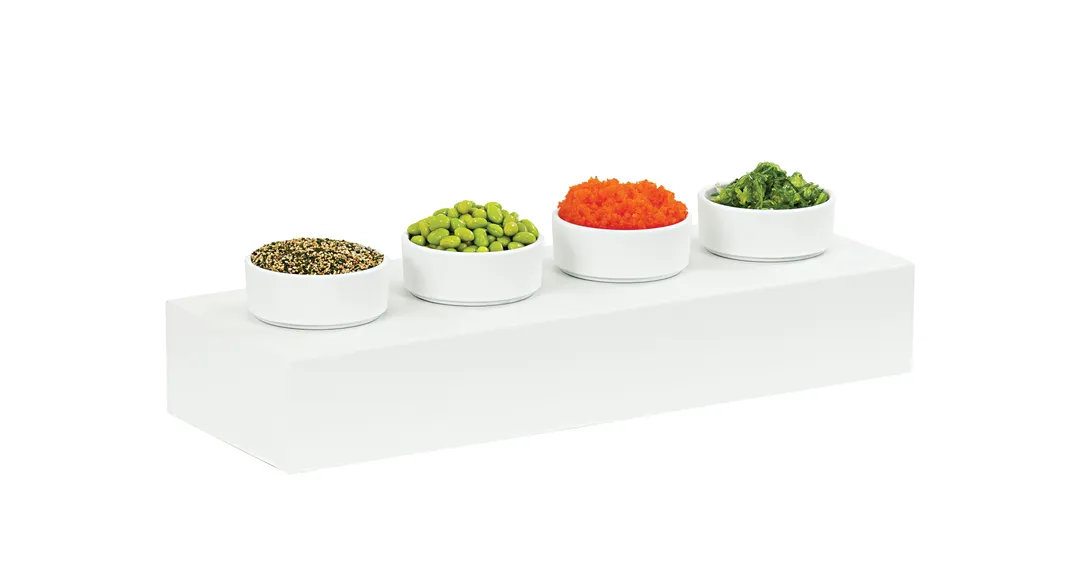 Cal-Mil 23413-3-15 Juno Riser, 20.5"W X 7"D X 3.25"H, Rectangular, White Metal Construction